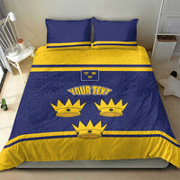 Personalized Ireland Munster Three Gold Crowns Bedding Set An Mhumhain Flag Three Gold Crowns