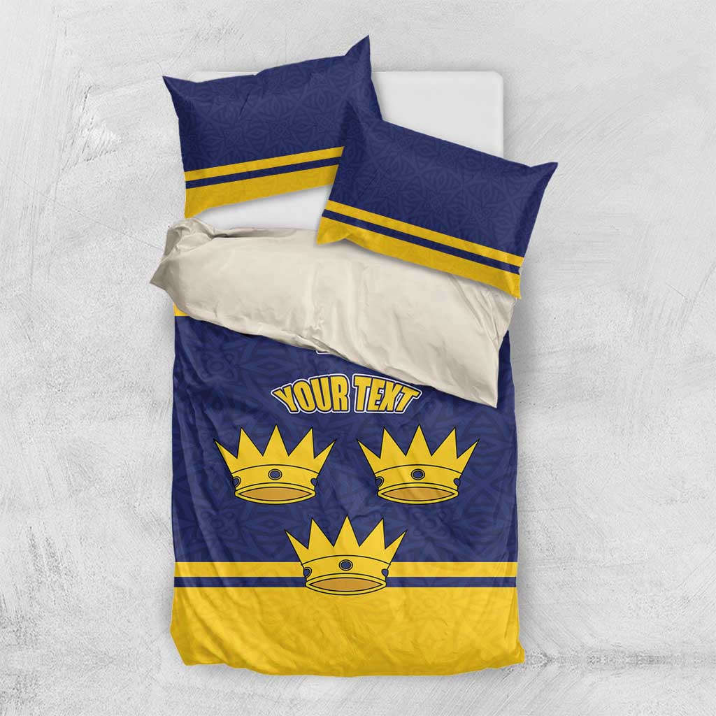 Personalized Ireland Munster Three Gold Crowns Bedding Set An Mhumhain Flag Three Gold Crowns