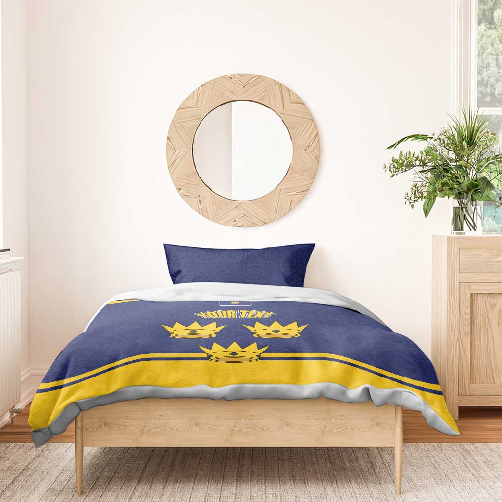 Personalized Ireland Munster Three Gold Crowns Bedding Set An Mhumhain Flag Three Gold Crowns