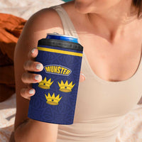 Personalized Ireland Munster Three Gold Crowns 4 in 1 Can Cooler Tumbler An Mhumhain Flag Three Gold Crowns