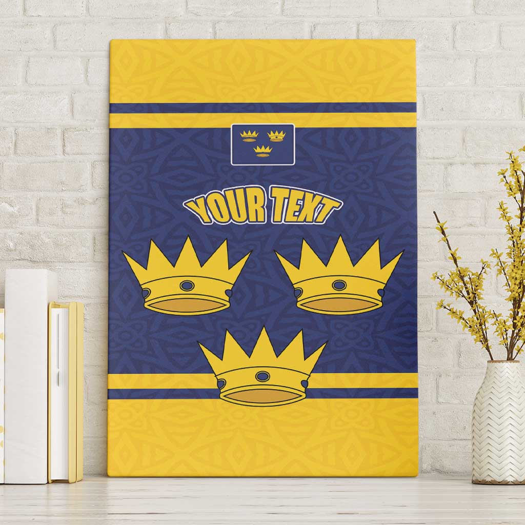 Personalized Ireland Munster Three Gold Crowns Canvas Wall Art An Mhumhain Flag Three Gold Crowns