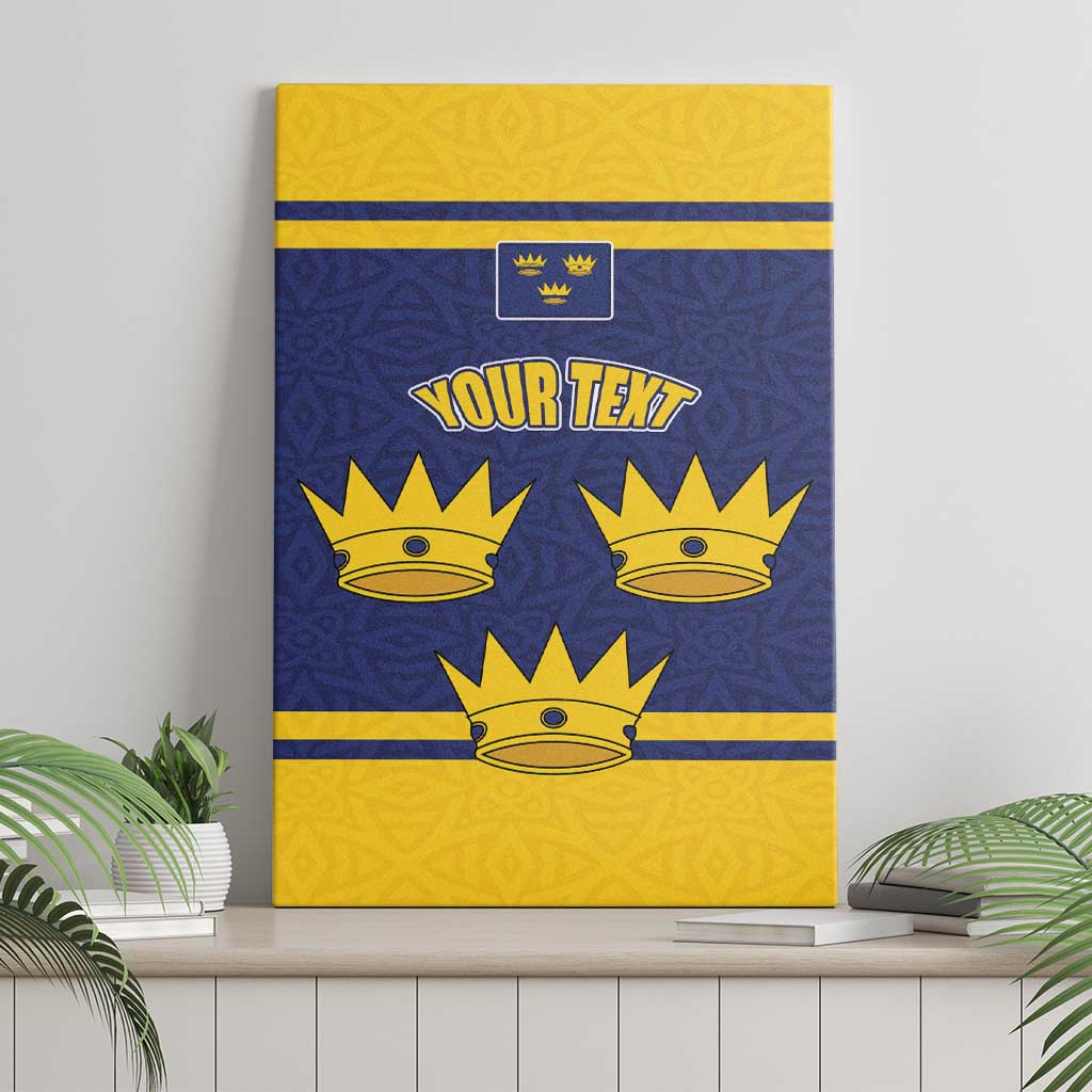 Personalized Ireland Munster Three Gold Crowns Canvas Wall Art An Mhumhain Flag Three Gold Crowns