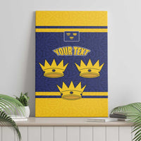 Personalized Ireland Munster Three Gold Crowns Canvas Wall Art An Mhumhain Flag Three Gold Crowns