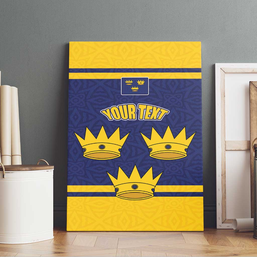 Personalized Ireland Munster Three Gold Crowns Canvas Wall Art An Mhumhain Flag Three Gold Crowns