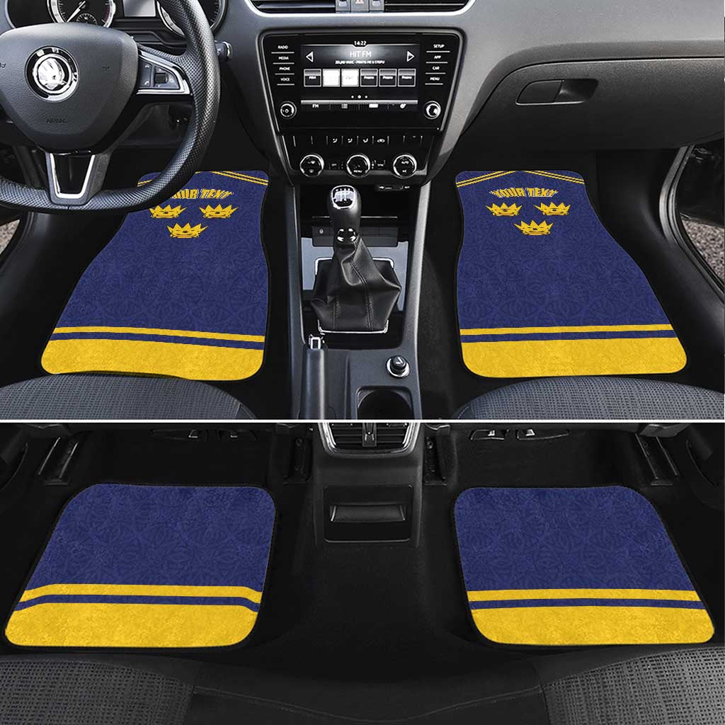 Personalized Ireland Munster Three Gold Crowns Car Mats An Mhumhain Flag Three Gold Crowns