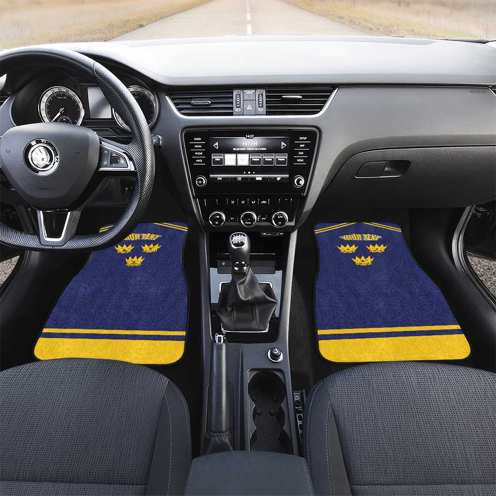 Personalized Ireland Munster Three Gold Crowns Car Mats An Mhumhain Flag Three Gold Crowns
