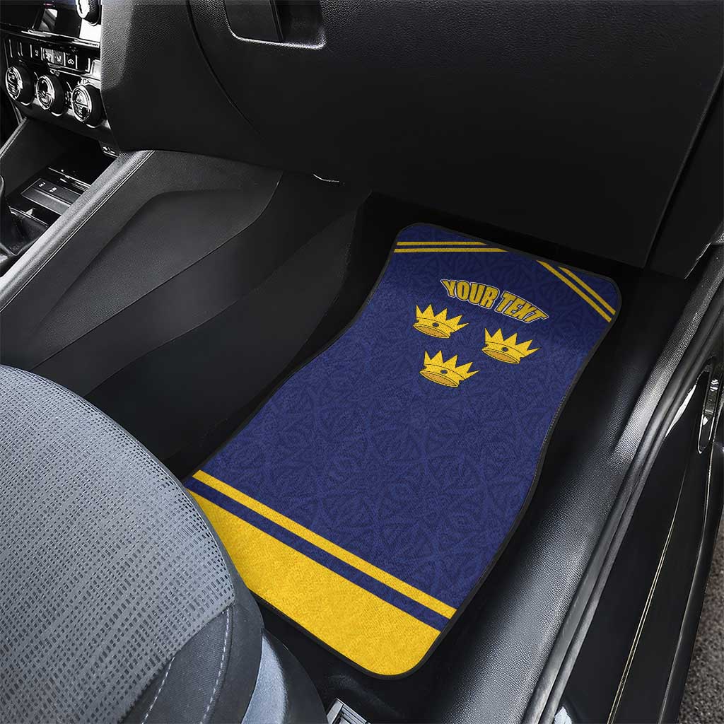 Personalized Ireland Munster Three Gold Crowns Car Mats An Mhumhain Flag Three Gold Crowns