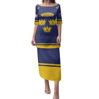 Personalized Ireland Munster Three Gold Crowns Family Matching Puletasi and Hawaiian Shirt An Mhumhain Flag Three Gold Crowns