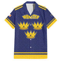 Personalized Ireland Munster Three Gold Crowns Family Matching Summer Maxi Dress and Hawaiian Shirt An Mhumhain Flag Three Gold Crowns