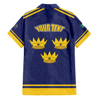 Personalized Ireland Munster Three Gold Crowns Hawaiian Shirt An Mhumhain Flag Three Gold Crowns