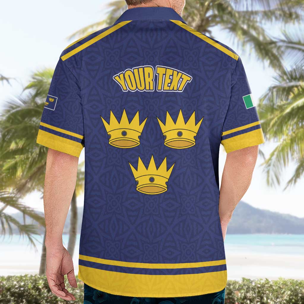 Personalized Ireland Munster Three Gold Crowns Hawaiian Shirt An Mhumhain Flag Three Gold Crowns