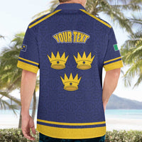 Personalized Ireland Munster Three Gold Crowns Hawaiian Shirt An Mhumhain Flag Three Gold Crowns