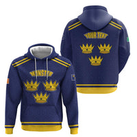 Personalized Ireland Munster Three Gold Crowns Hoodie An Mhumhain Flag Three Gold Crowns