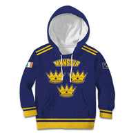 Personalized Ireland Munster Three Gold Crowns Kid Hoodie An Mhumhain Flag Three Gold Crowns