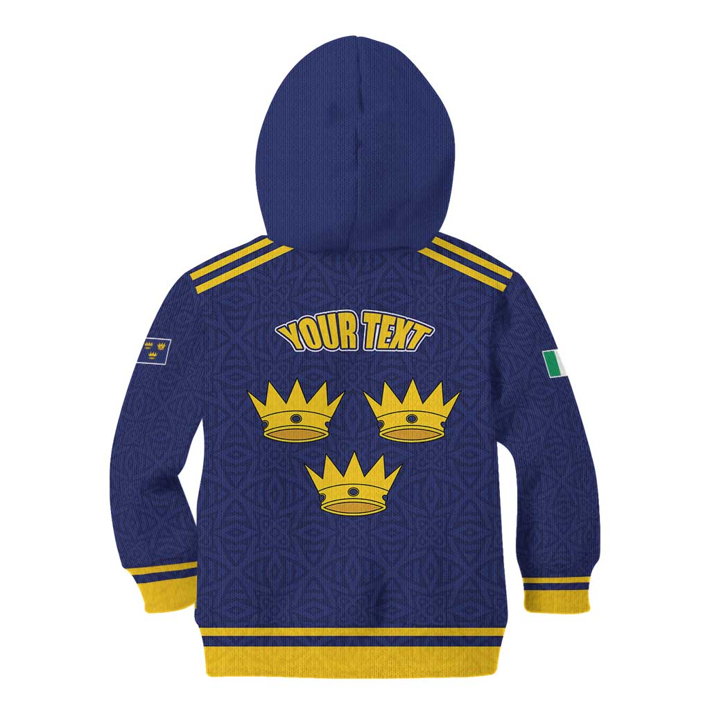 Personalized Ireland Munster Three Gold Crowns Kid Hoodie An Mhumhain Flag Three Gold Crowns
