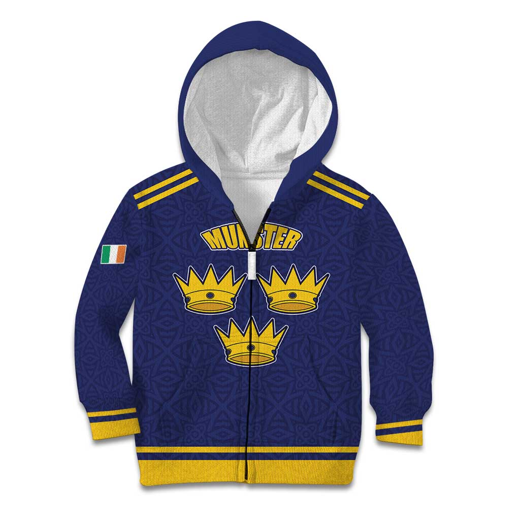 Personalized Ireland Munster Three Gold Crowns Kid Hoodie An Mhumhain Flag Three Gold Crowns