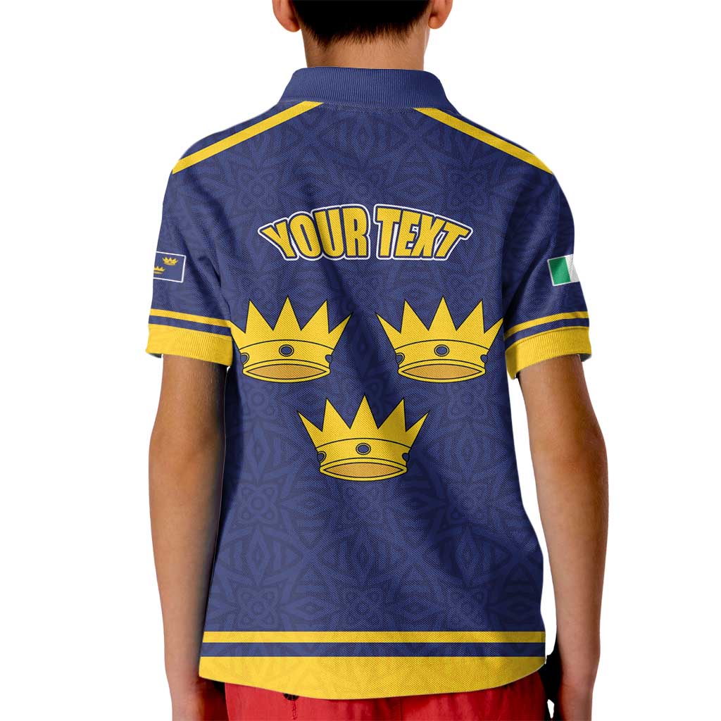 Personalized Ireland Munster Three Gold Crowns Kid Polo Shirt An Mhumhain Flag Three Gold Crowns