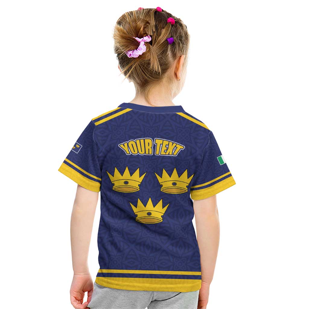 Personalized Ireland Munster Three Gold Crowns Kid T Shirt An Mhumhain Flag Three Gold Crowns