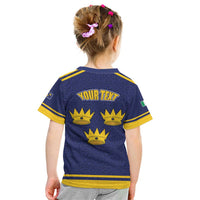Personalized Ireland Munster Three Gold Crowns Kid T Shirt An Mhumhain Flag Three Gold Crowns