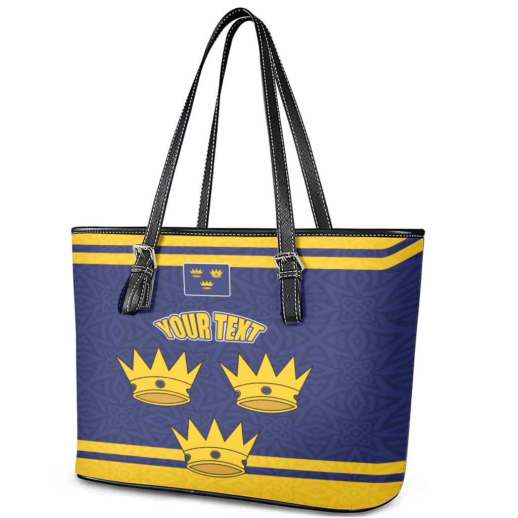 Personalized Ireland Munster Three Gold Crowns Leather Tote Bag An Mhumhain Flag Three Gold Crowns