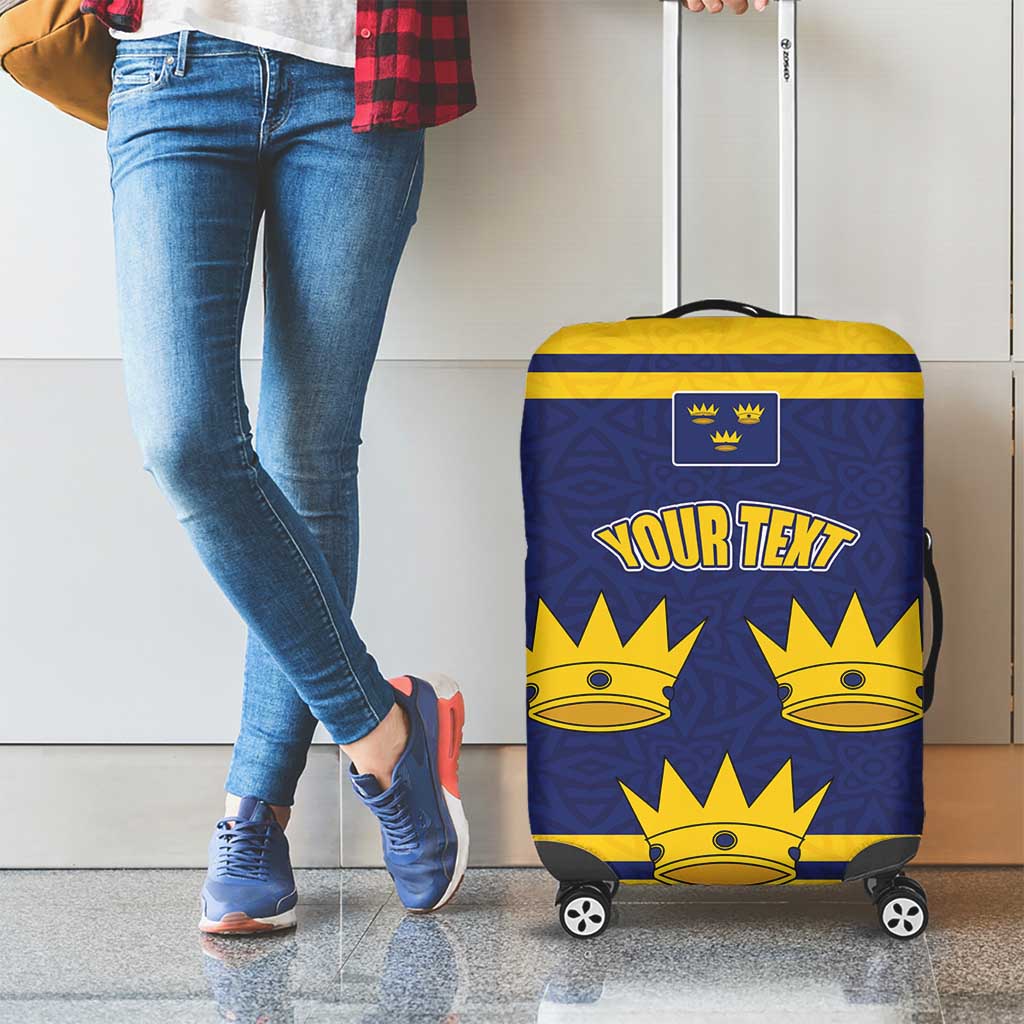 Personalized Ireland Munster Three Gold Crowns Luggage Cover An Mhumhain Flag Three Gold Crowns