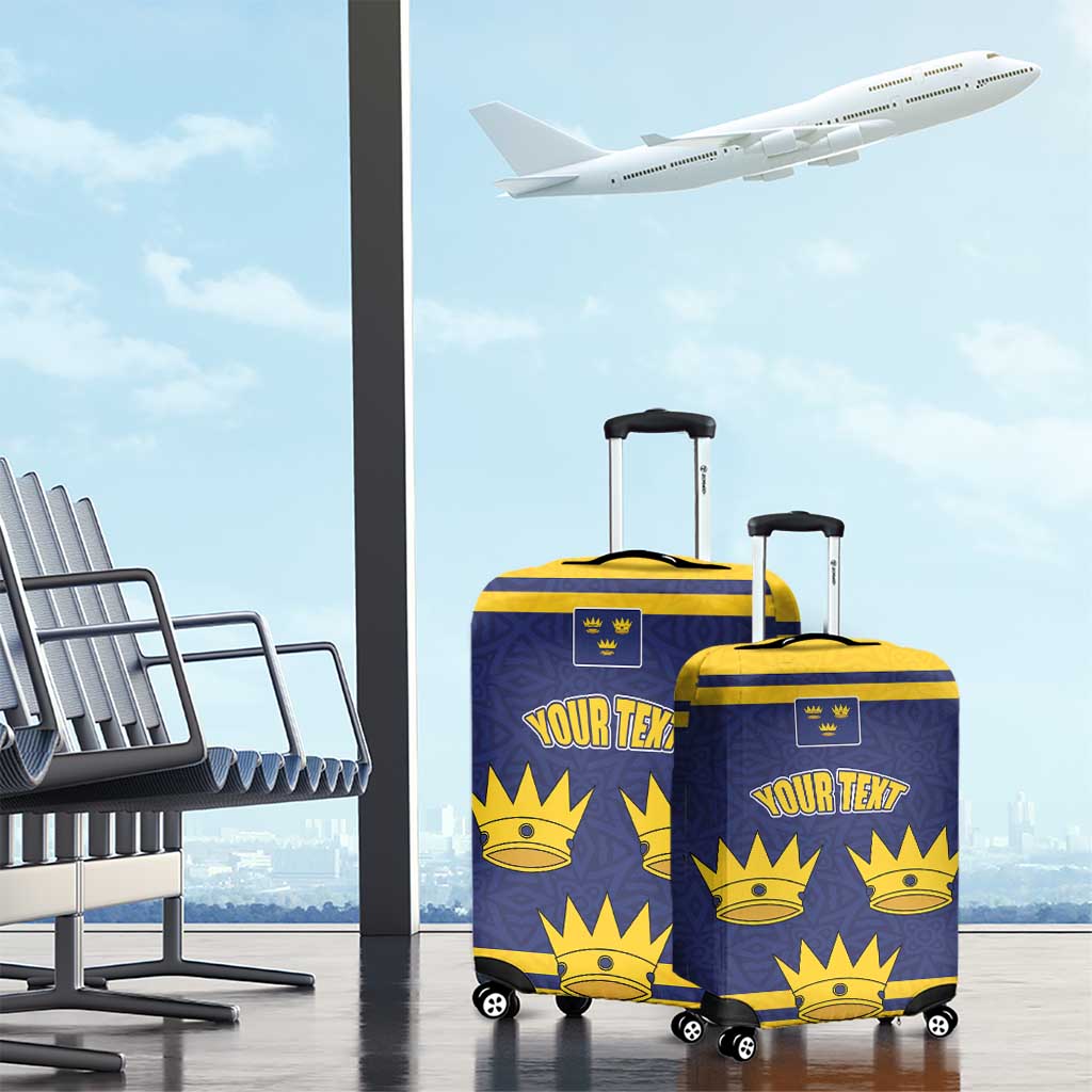 Personalized Ireland Munster Three Gold Crowns Luggage Cover An Mhumhain Flag Three Gold Crowns