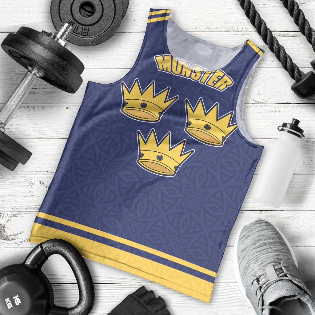 Personalized Ireland Munster Three Gold Crowns Men Tank Top An Mhumhain Flag Three Gold Crowns