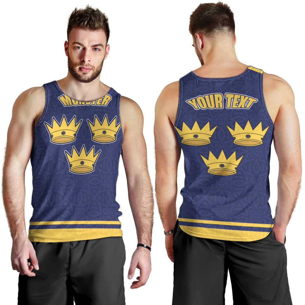 Personalized Ireland Munster Three Gold Crowns Men Tank Top An Mhumhain Flag Three Gold Crowns