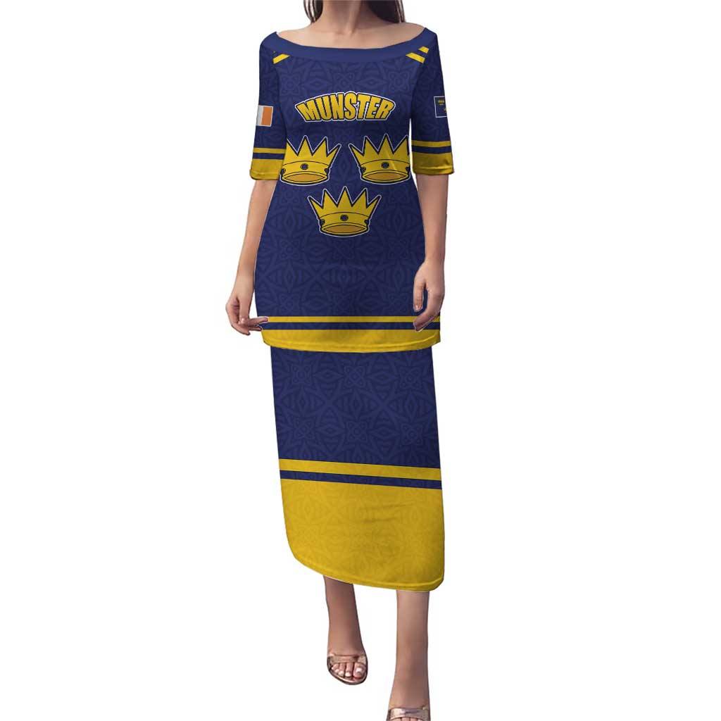 Personalized Ireland Munster Three Gold Crowns Puletasi An Mhumhain Flag Three Gold Crowns