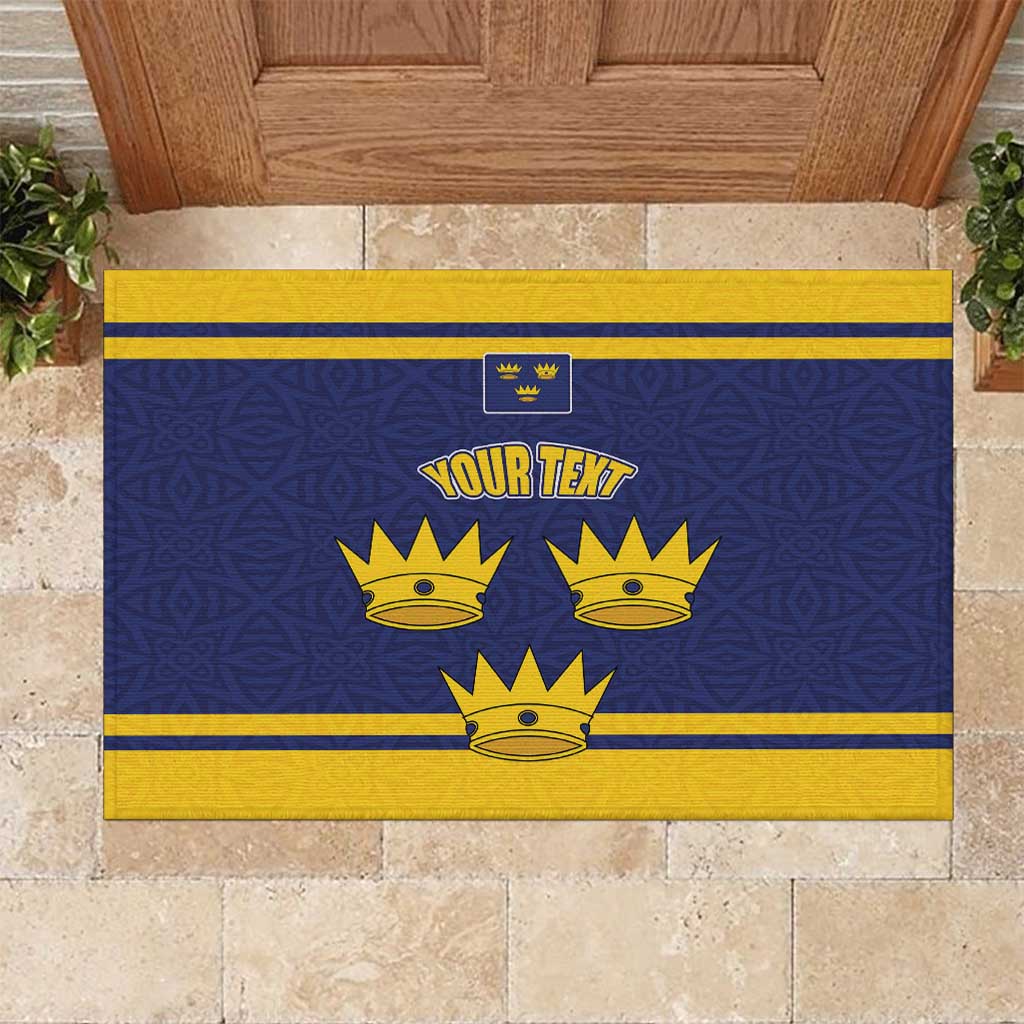 Personalized Ireland Munster Three Gold Crowns Rubber Doormat An Mhumhain Flag Three Gold Crowns