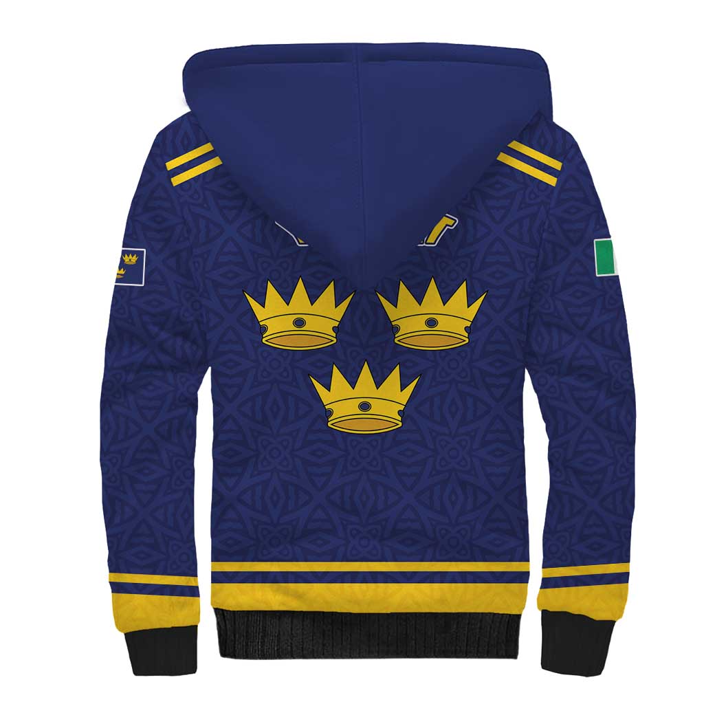 Personalized Ireland Munster Three Gold Crowns Sherpa Hoodie An Mhumhain Flag Three Gold Crowns