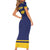 Personalized Ireland Munster Three Gold Crowns Short Sleeve Bodycon Dress An Mhumhain Flag Three Gold Crowns