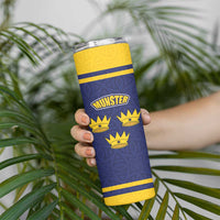 Personalized Ireland Munster Three Gold Crowns Skinny Tumbler An Mhumhain Flag Three Gold Crowns