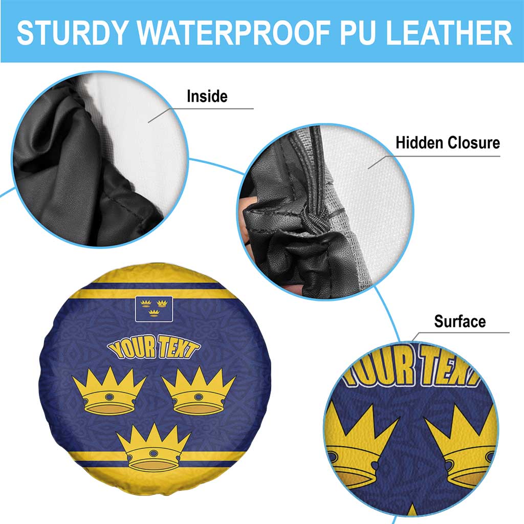 Personalized Ireland Munster Three Gold Crowns Spare Tire Cover An Mhumhain Flag Three Gold Crowns