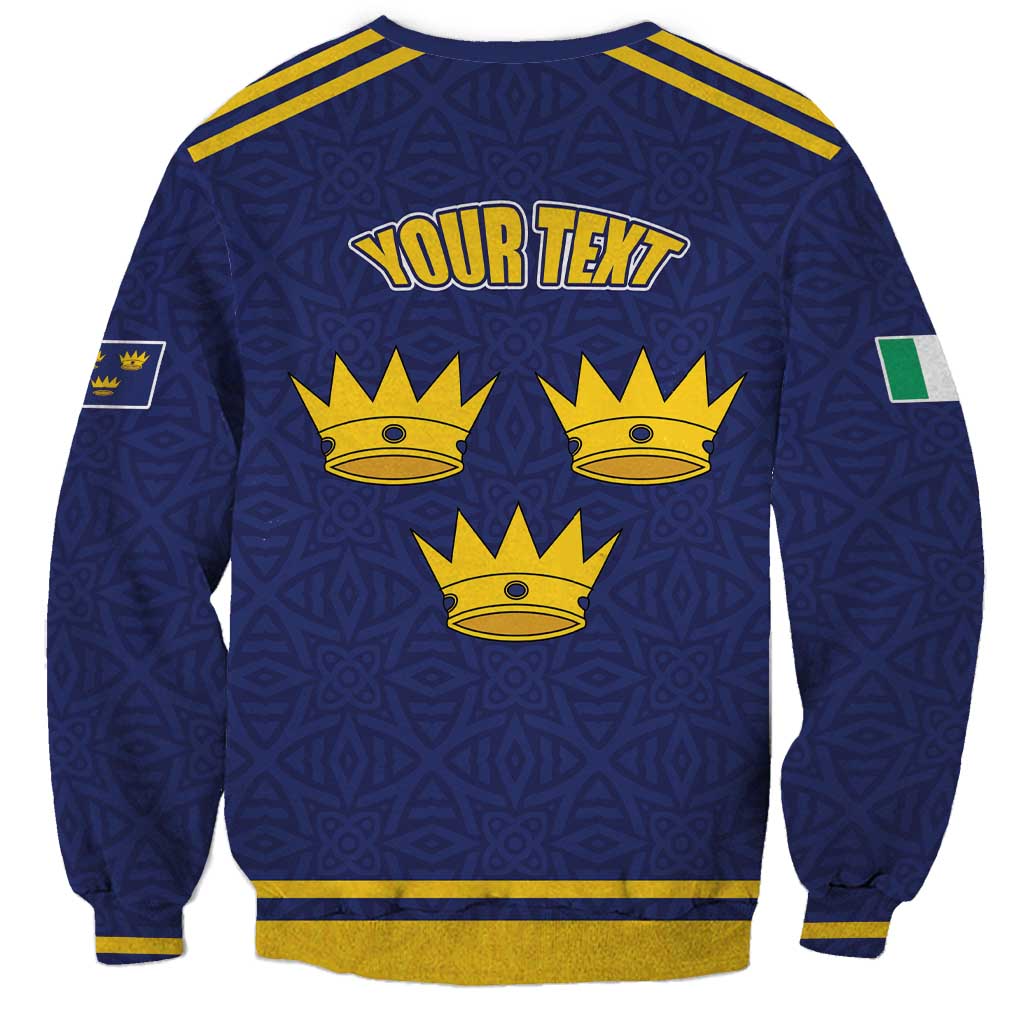 Personalized Ireland Munster Three Gold Crowns Sweatshirt An Mhumhain Flag Three Gold Crowns