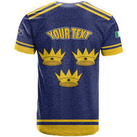 Personalized Ireland Munster Three Gold Crowns T Shirt An Mhumhain Flag Three Gold Crowns