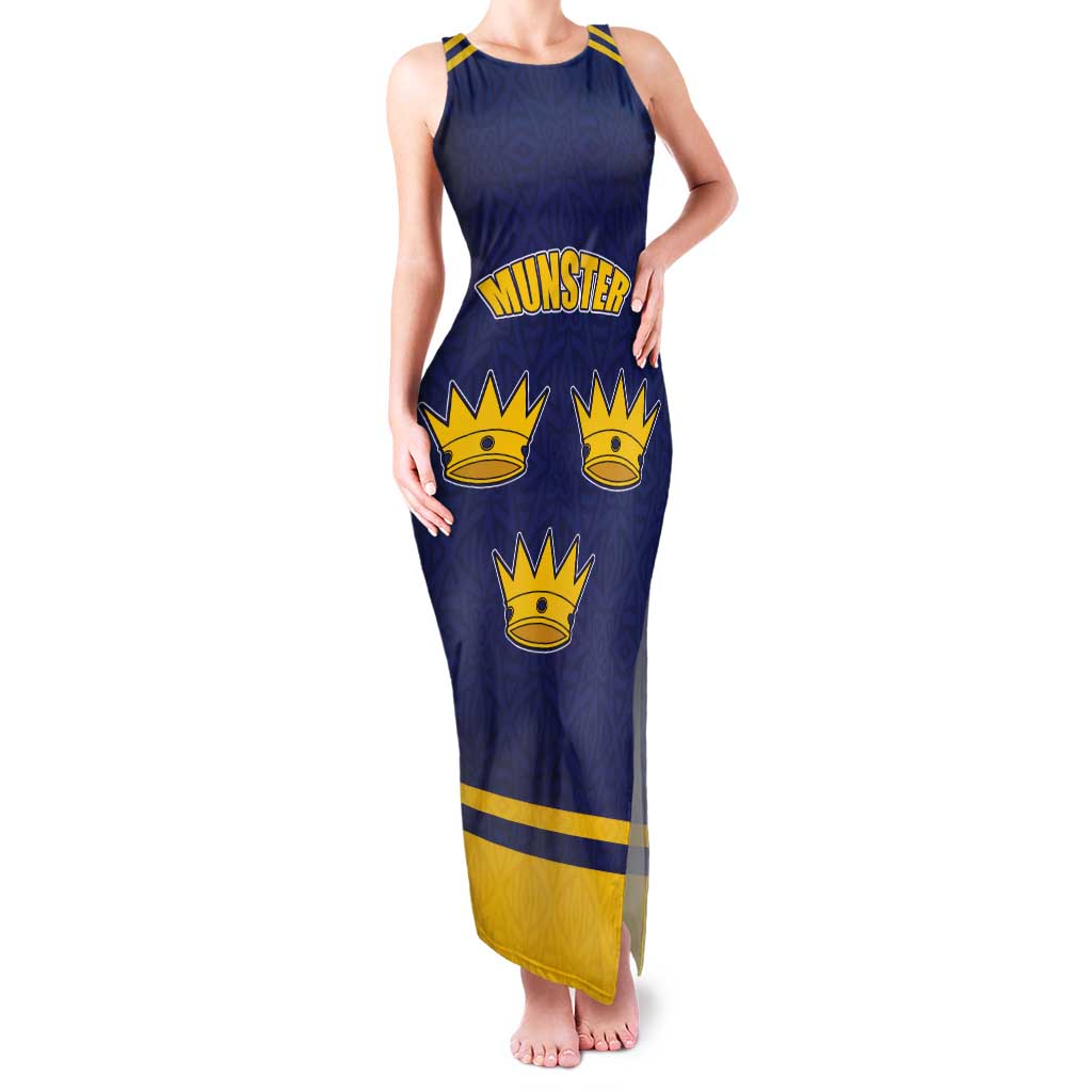 Personalized Ireland Munster Three Gold Crowns Tank Maxi Dress An Mhumhain Flag Three Gold Crowns