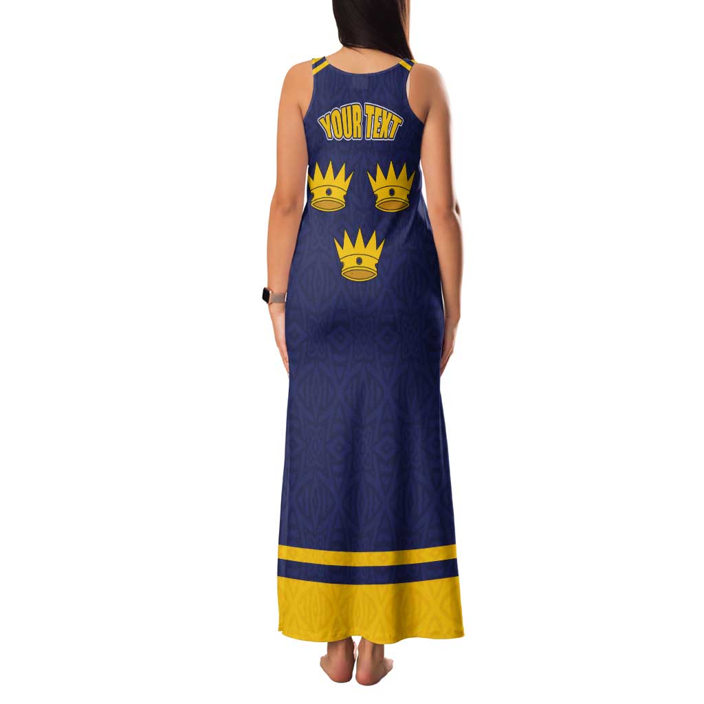 Personalized Ireland Munster Three Gold Crowns Tank Maxi Dress An Mhumhain Flag Three Gold Crowns