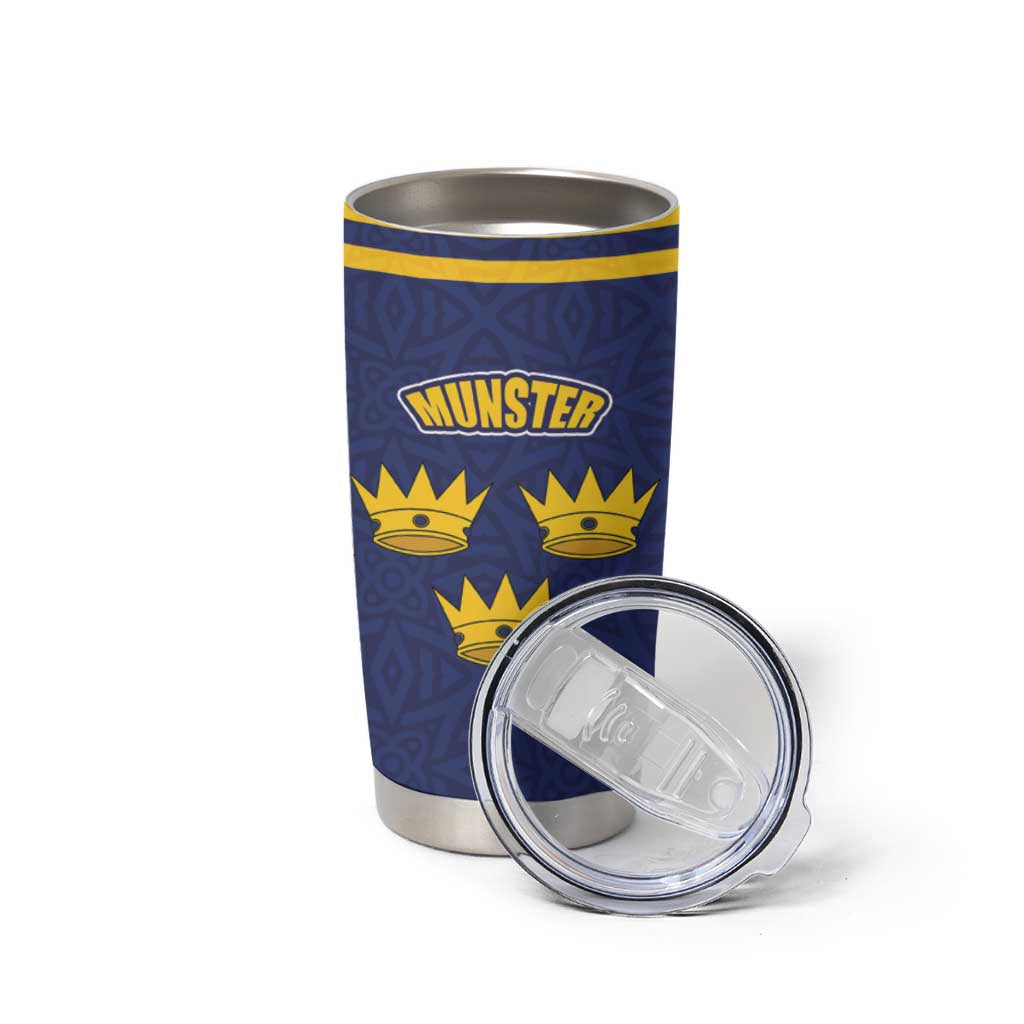 Personalized Ireland Munster Three Gold Crowns Tumbler Cup An Mhumhain Flag Three Gold Crowns
