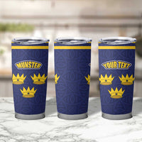Personalized Ireland Munster Three Gold Crowns Tumbler Cup An Mhumhain Flag Three Gold Crowns