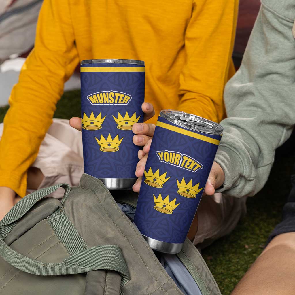 Personalized Ireland Munster Three Gold Crowns Tumbler Cup An Mhumhain Flag Three Gold Crowns