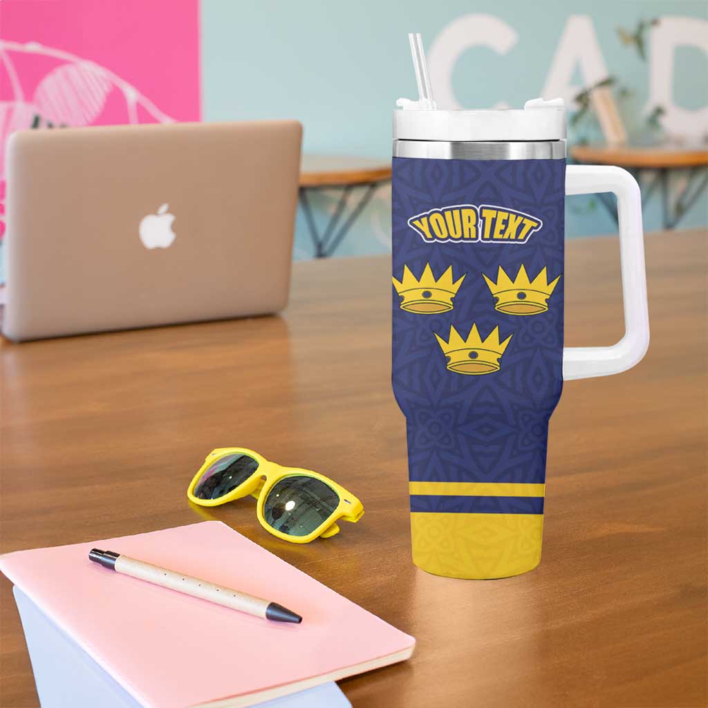 Personalized Ireland Munster Three Gold Crowns Tumbler With Handle An Mhumhain Flag Three Gold Crowns