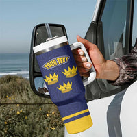Personalized Ireland Munster Three Gold Crowns Tumbler With Handle An Mhumhain Flag Three Gold Crowns