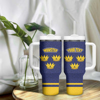 Personalized Ireland Munster Three Gold Crowns Tumbler With Handle An Mhumhain Flag Three Gold Crowns