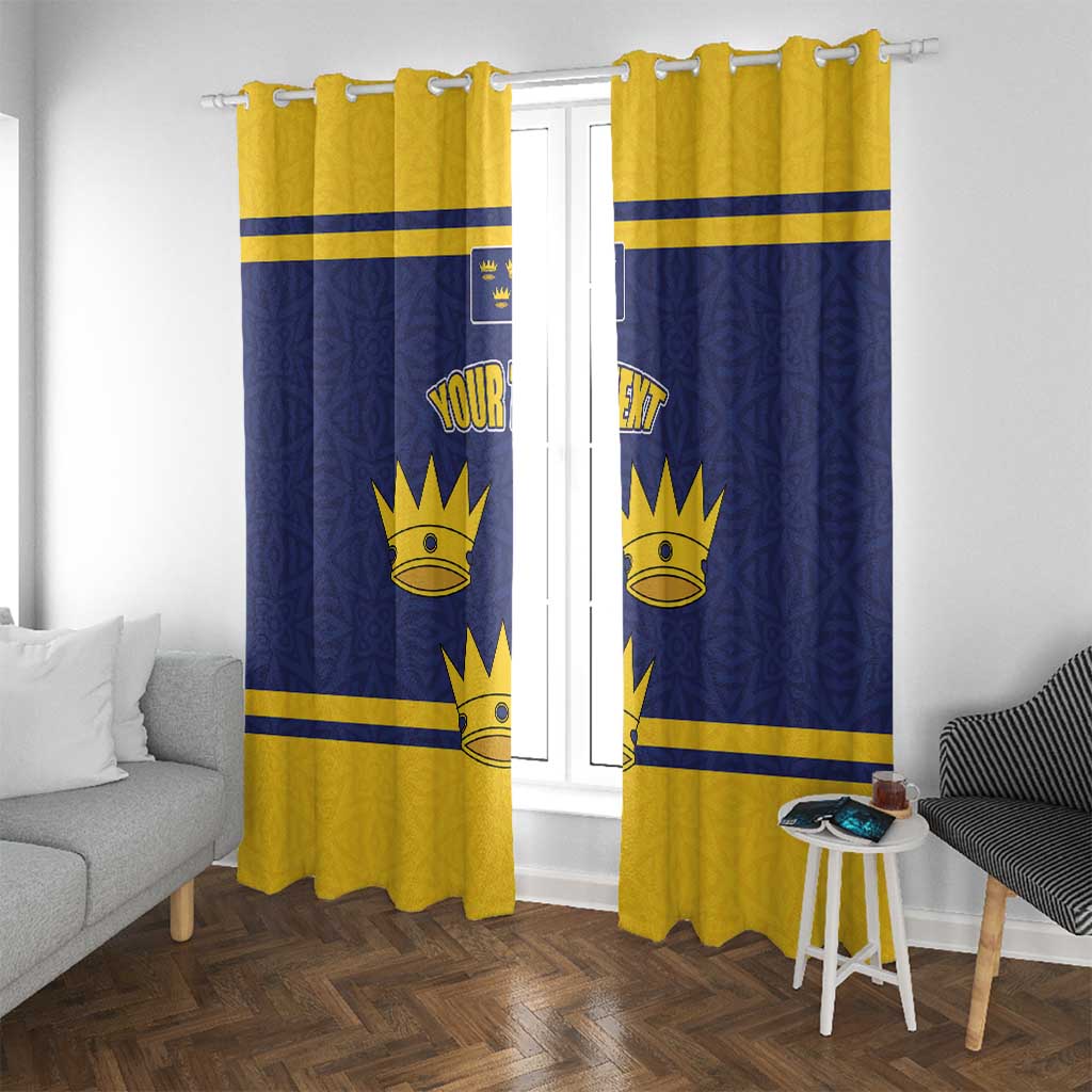 Personalized Ireland Munster Three Gold Crowns Window Curtain An Mhumhain Flag Three Gold Crowns