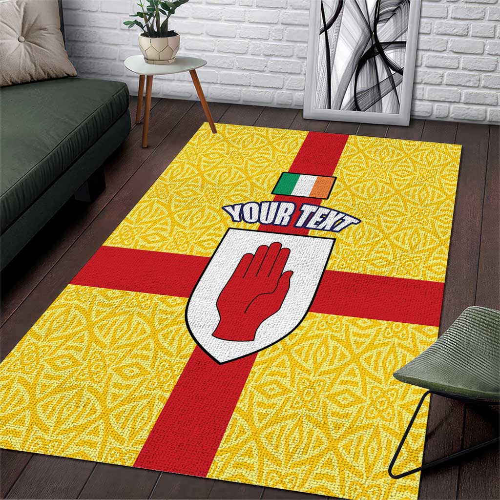 Personalized Ireland Ulster Area Rug Ulaidh Flag With Celtic Patern