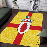 Personalized Ireland Ulster Area Rug Ulaidh Flag With Celtic Patern