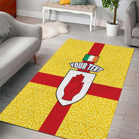 Personalized Ireland Ulster Area Rug Ulaidh Flag With Celtic Patern
