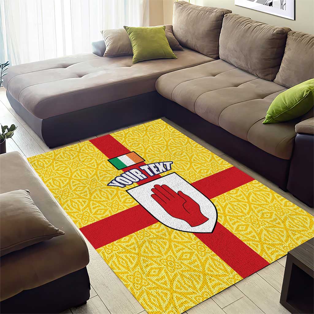 Personalized Ireland Ulster Area Rug Ulaidh Flag With Celtic Patern