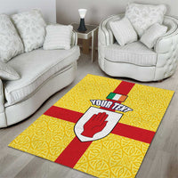 Personalized Ireland Ulster Area Rug Ulaidh Flag With Celtic Patern